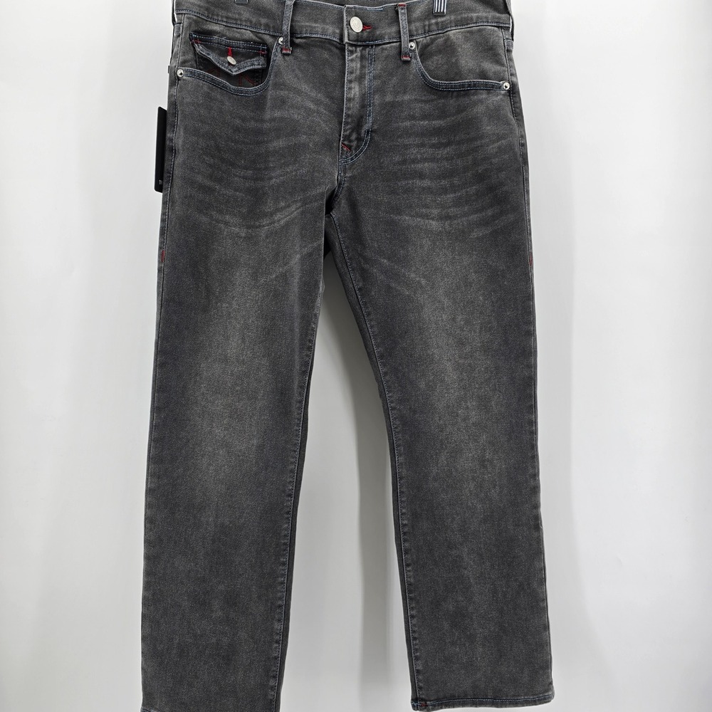 True Religion Ricky Relaxed Straight Jeans Mens Grey Phantom Wash 36x34 NWT - Picture 2 of 11